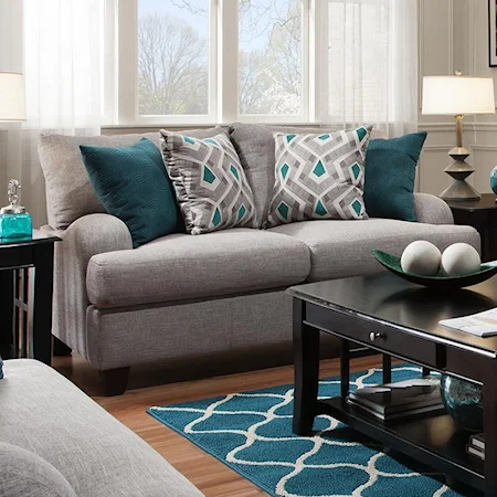 Loveseat with Bold Accent Pillows
